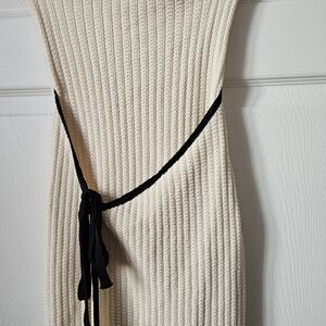 SHEIN Cream Knit Dress with Black Accent